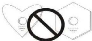 Prohibition symbol with two heart-shaped signs and a circle containing the word '不' (no) in black.