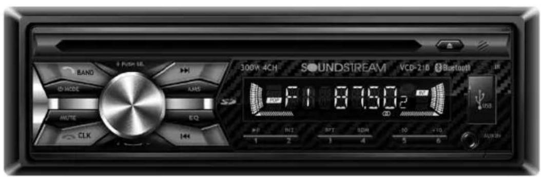 300W 4CH SOUNDTSTREAM VCD-21B Bluetooth F1 87.502 CLK INT SPT SDM 00 +10 1 2 3 4 5 6 AURON