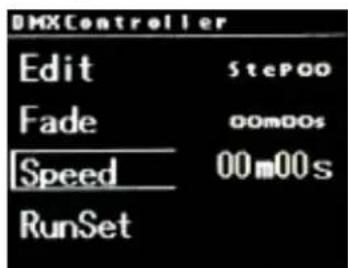 DMXController Edit SteP00 Fade 00m00s Speed 00m00s RunSet