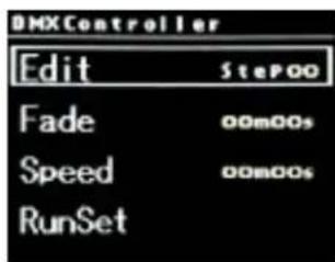 DMXController Edit StePOO Fade 00000s Speed 00000s RunSet