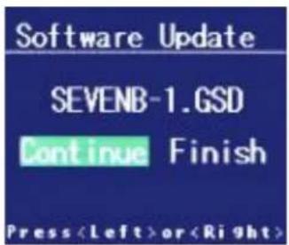 Software Update SEVENB-1.GSD Continue Finish Pressor
