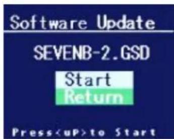 Software Update SEVENB-2.GSD Start Return Pressto Start