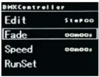 DMXController Edit StePoo Fade 0000s Speed 0000s RunSet