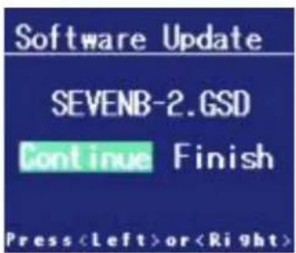 Software Update SEVENB-2.GSD Continue Finish Pressor