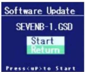 Software Update SEVENB-1.GSD Start Return Pressto Start