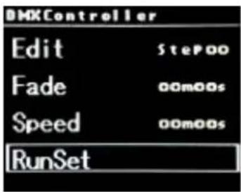 DMXController Edit StePoo Fade 00m00s Speed 00m00s RunSet