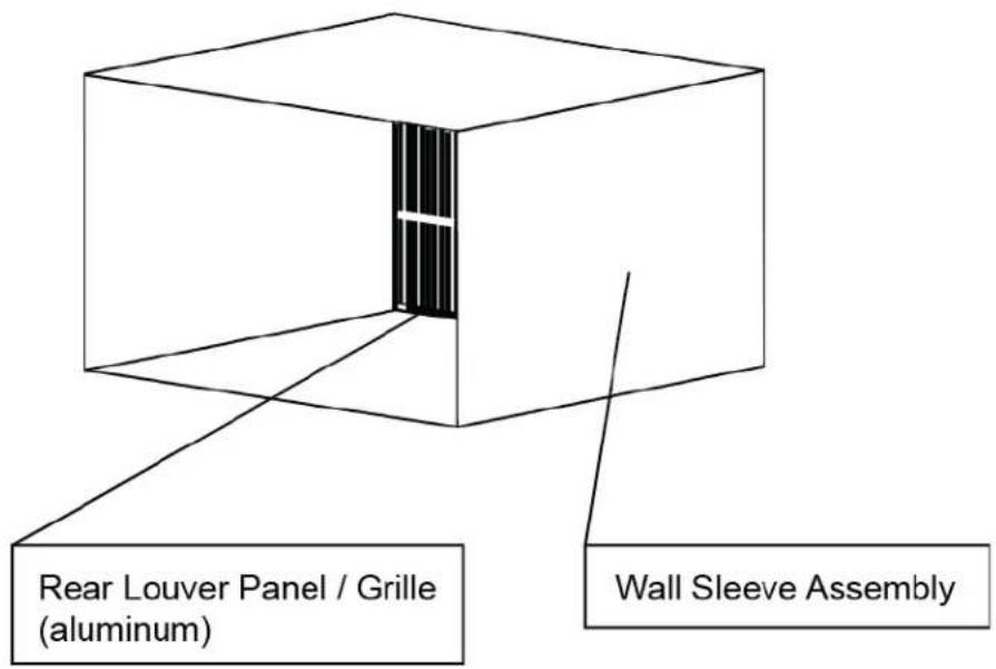 Rear Louver Panel / Grille (aluminum) Wall Sleeve Assembly