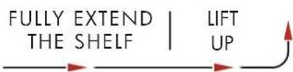 FULLY EXTEND THE SHELF | LIFT UP