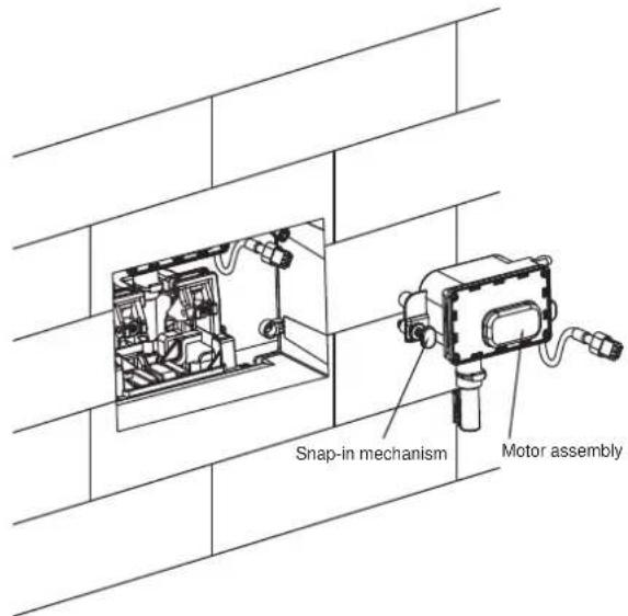 Snap-in mechanism Motor assembly