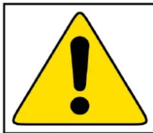 Yellow triangular warning sign with black exclamation mark symbol