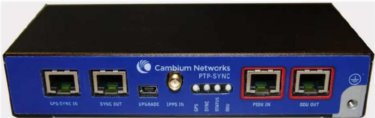 Cambium Networks PTP-SYNC GPS/SYNC IN SYNC OUT UPGRADE 1PPS IN GPS SYNC STATUS ODU PIDU IN ODU OUT