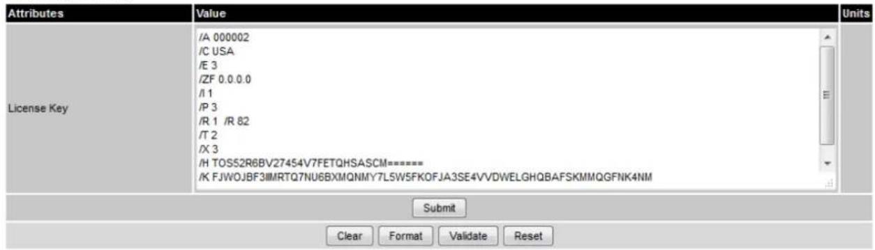 Attributes Value License Key /A 000002 /C USA /E 3 /ZF 0.0.0.0 /I 1 /P 3 /R 1 /R 82 /T 2 /X 3 /H TOS52R6BV27454V7FETQHSASCM=**** /K FJWOJBF3IIMRTQ7NU6BXMQNMY7L5W5FKOFJA3SE4VVDWELGHQBAFSKMMQGFNK4NM Submit Clear Format Validate Reset
