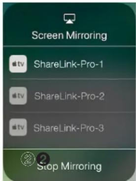 Screen Mirroring ShareLink-Pro-1 ShareLink-Pro-2 ShareLink-Pro-3 Stop Mirroring