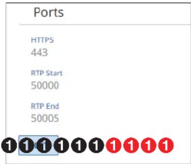 Ports HTTPS 443 RTP Start 50000 RTP End 50005 1 1 1 1 1 1 1 1 1 1