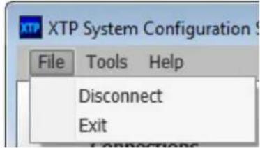 XTP System Configuration File Tools Help Disconnect Exit