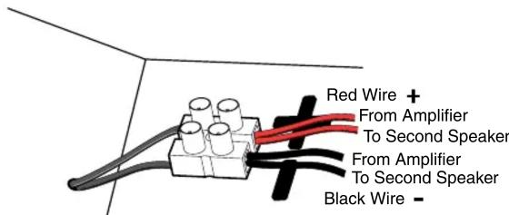 Red Wire + From Amplifier To Second Speaker From Amplifier To Second Speaker Black Wire -