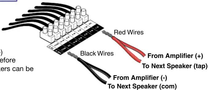 before ers can be Black Wires From Amplifier (+) To Next Speaker (tap) From Amplifier (-) To Next Speaker (com)