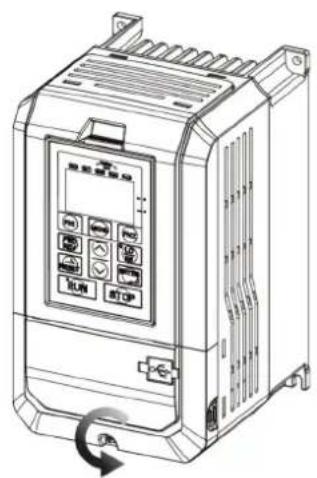 Line drawing of an industrial control unit with buttons and a rotary knob (no text or symbols)