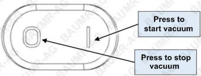 Press to start vacuum Press to stop vacuum