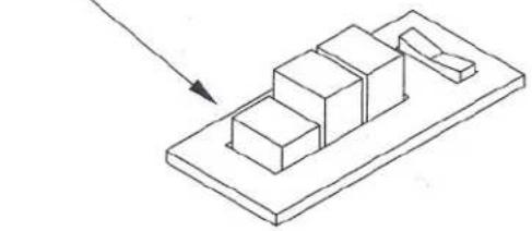 Isometric line drawing of a staircase with an arrow pointing to the top (no text or symbols)