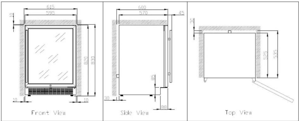 Vintec V40BVCBK - Dimensional drawings: - 1