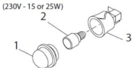 (230V - 15 or 25W) 1 2 3