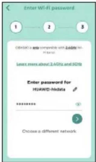 Enter WI-FI password 1 2 3 OFFISO a only compatible 2.4GHz Hi- Fi based Less men about 2.4GHz and 5GHz Enter password for HI-AWD-NiData ****** Choose a different network