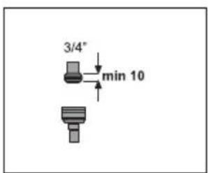 3/4" min 10