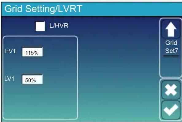 Grid Setting/LVRT L/HVR HV1 115% LV1 50% Grid Set7