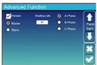Advanced Function Parallel Modbus SN A Phase Master 01 B Phase Slave C Phase Parallel Set3