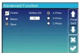 Advanced Function Parallel Modbus SN A Phase Master 03 B Phase Slave C Phase Parallel Set3