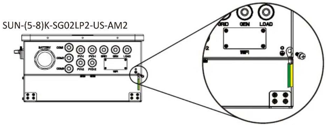 SUN-(5-8)K-SG02LP2-US-AM2 BATTERY COM PVH PV2-H GRID GEN LOAD COMC PV12 PV2-2 MP1 GRID GEN LOAD 2 MP1