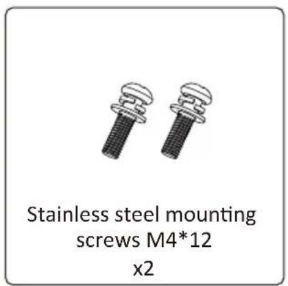 Stainless steel mounting screws M4*12 x2
