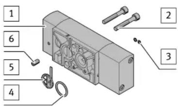Exploded view diagram of a mechanical device with numbered parts for identification
