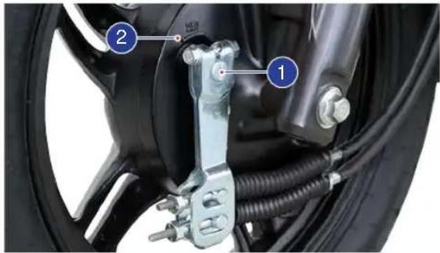 Technical diagram of a bicycle brake system with labeled components and parts