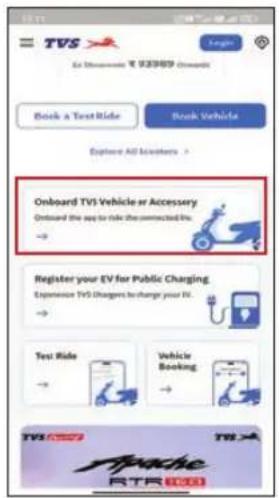 TVS Ex Desenvation ¥ 93989 Onboard Book a Text Ride Book Vehicle Explore All Monsters > Onboard TVS Vehicle or Accessory Onboard the app to ride the connected E. Register your EV for Public Charging Experience TVS Charges to charge your EV. Test Ride Vehicle Booking Apache STR 1000