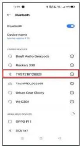 Bluetooth Device name MHz: 5.32 RANGE DEVICES Boult Audio Gearpods Rockerz 330 TVS1210120029 TechPRO_002649 Urban Gear Clocky Wi-C209 AVAILABLE DEVICES OPPO F11 SCD1a7