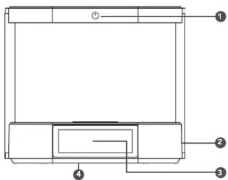 Technical diagram of a device with numbered components, likely a control panel or enclosure.