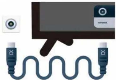 Illustration of a USB cable with two connectors and a monitor displaying an antenna (no text or symbols)