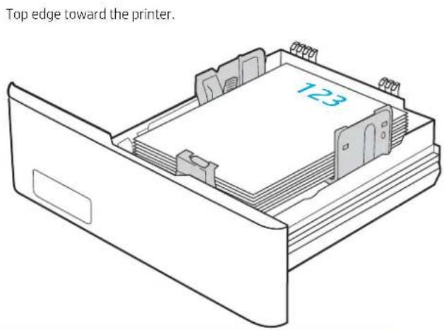 Top edge toward the printer. 123