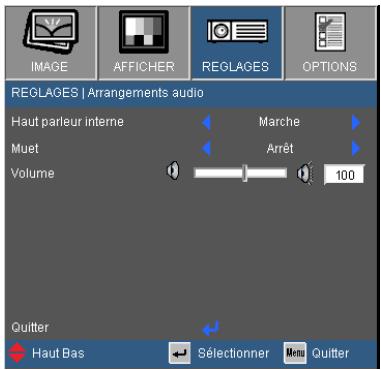 OPTOMA H105 - REGLAGES | Arrangements audio - 1