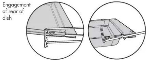 Engagement of rear of dish