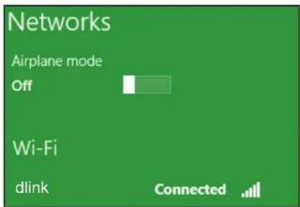 Networks Airplane mode Off Wi-Fi dlink Connected