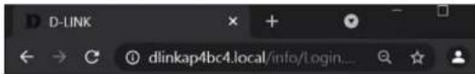 D-LINK dlinkap4bc4.local/info/Login...