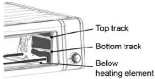 Top track Bottom track Below heating element