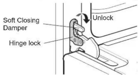 Soft Closing Damper Hinge lock Unlock