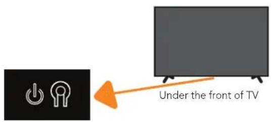 Under the front of TV
