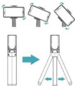 Diagram illustrating the process of device positioning and movement, showing step-by-step assembly from top to bottom.