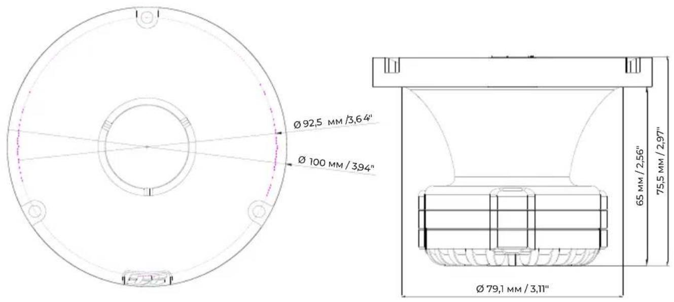 Ø 92,5 MM /3,64" Ø 100 MM /3,94" Ø 79,1 MM /3,11" 65 MM /2,56" 75,5 MM /2,97"