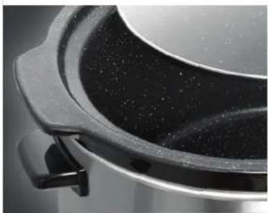 Close-up of a cooking pot with visible interior and side edges (no text or symbols)
